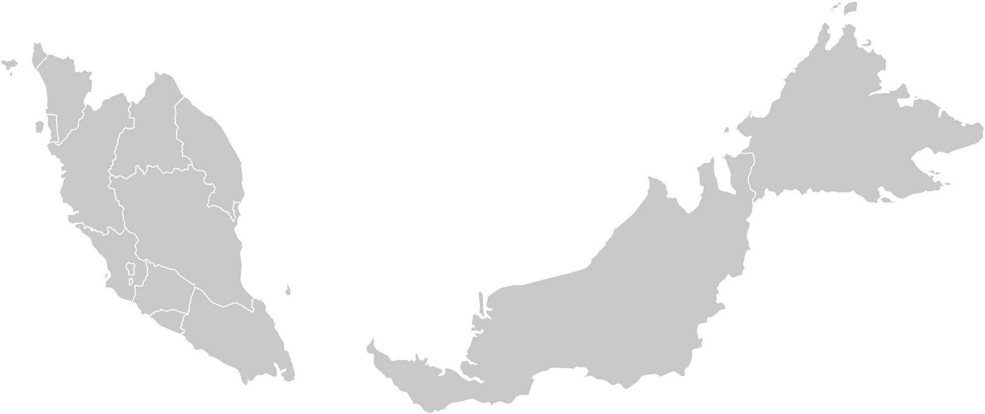 Gray Malaysia Map